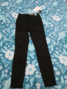 Women’s Black Distressed Slim Jeans By Celebrity Pink
